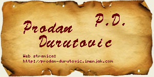 Prodan Durutović vizit kartica
